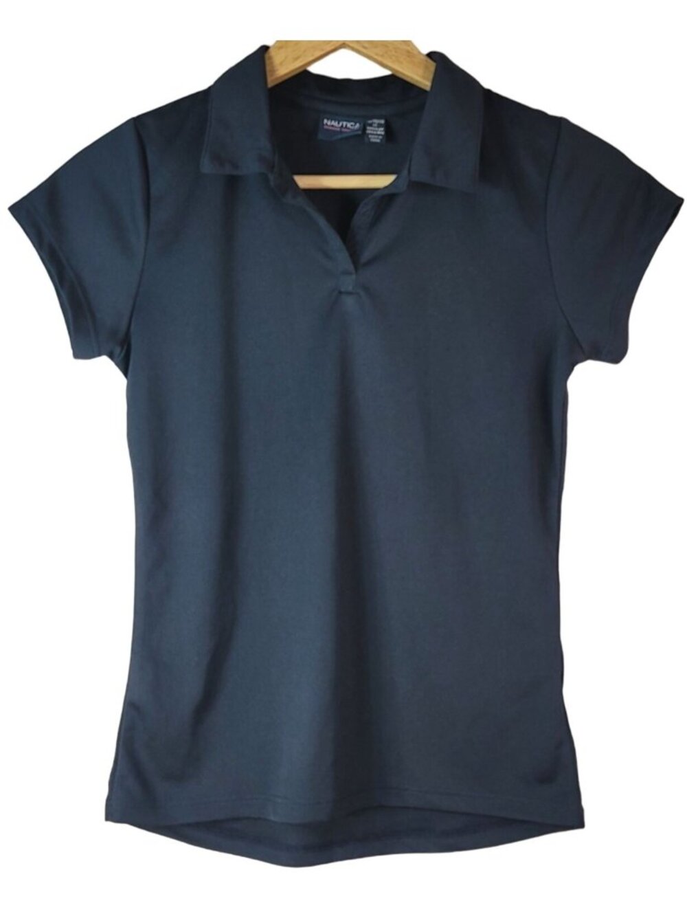 Nautica Girls School Uniform Polo Top Navy Blue XL 16 Short Sleeve Moisture Wick